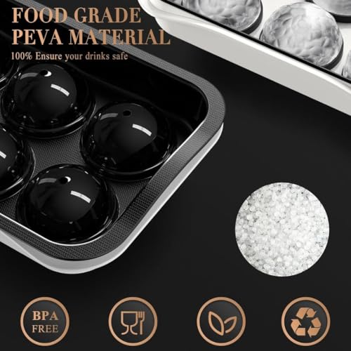 Image of Sprqcart Easy Push Premium Pop Up Ice Cube Tray with Flexible Silicon Bottom and Over Lid, 6 Cube Trays Stackable Durable and Dishwasher Safe (Black, Pack of 2)
