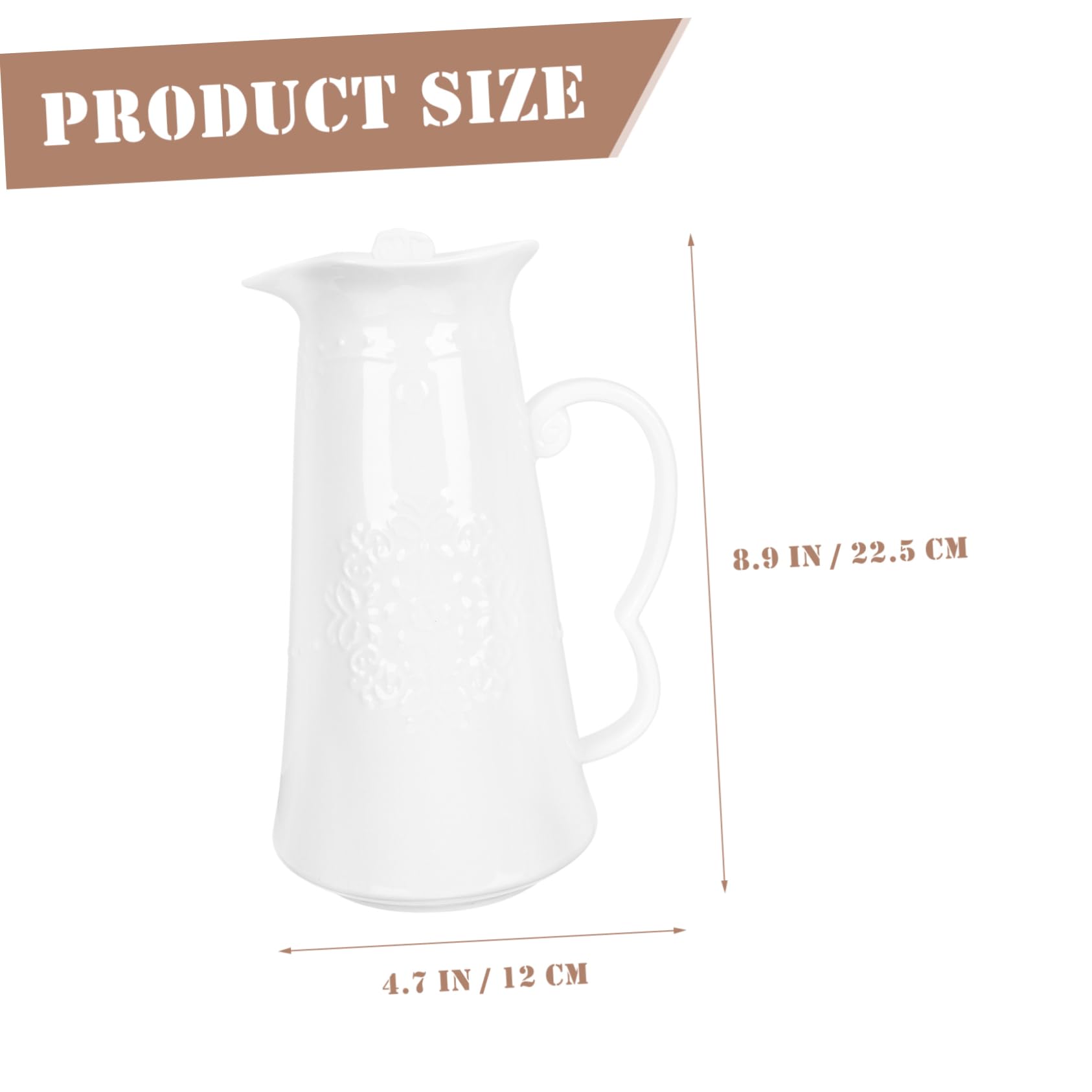 Cabilock Pichet à Eau 1300ml en Céramique Design Élégant et Simple Blanc pour Boissons Froides et Bière pour Dîners et Fêtes
