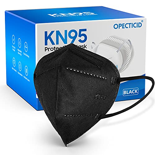 KN95 Face Masks 30 Pack, OPECTICID KN95 Mask Black Protection Individually Wrapped Cup Masks Breathable 5-Layer Filter Efficiencyâ‰¥95% Disposable Certified KN95 Respirator Masks