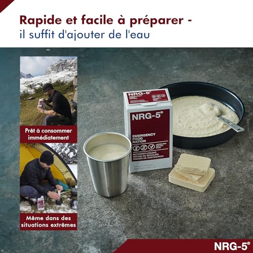 NRG-5 Emergency Food Ration | 2300 kcal Nourriture d'urgence | Longue Conservation | pour Le Trekking, la randonnée, l'alpinisme et en Cas d'urgence – vue 6