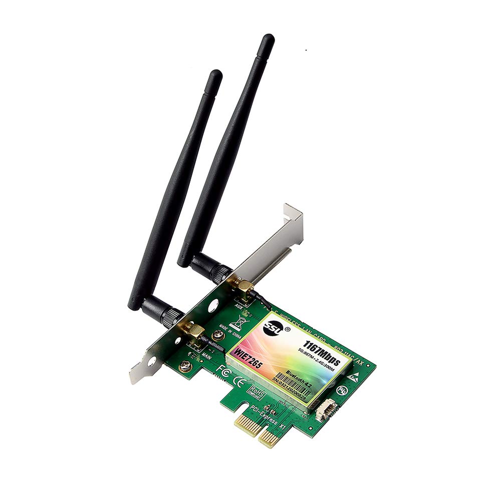 YANDAN WiFi Card AC 1200Mbps BT4.0 Wireless PCIe Network Adapter Card 5.8GHz/2.4GHz Dual Band PCI Express Net-work c-ard