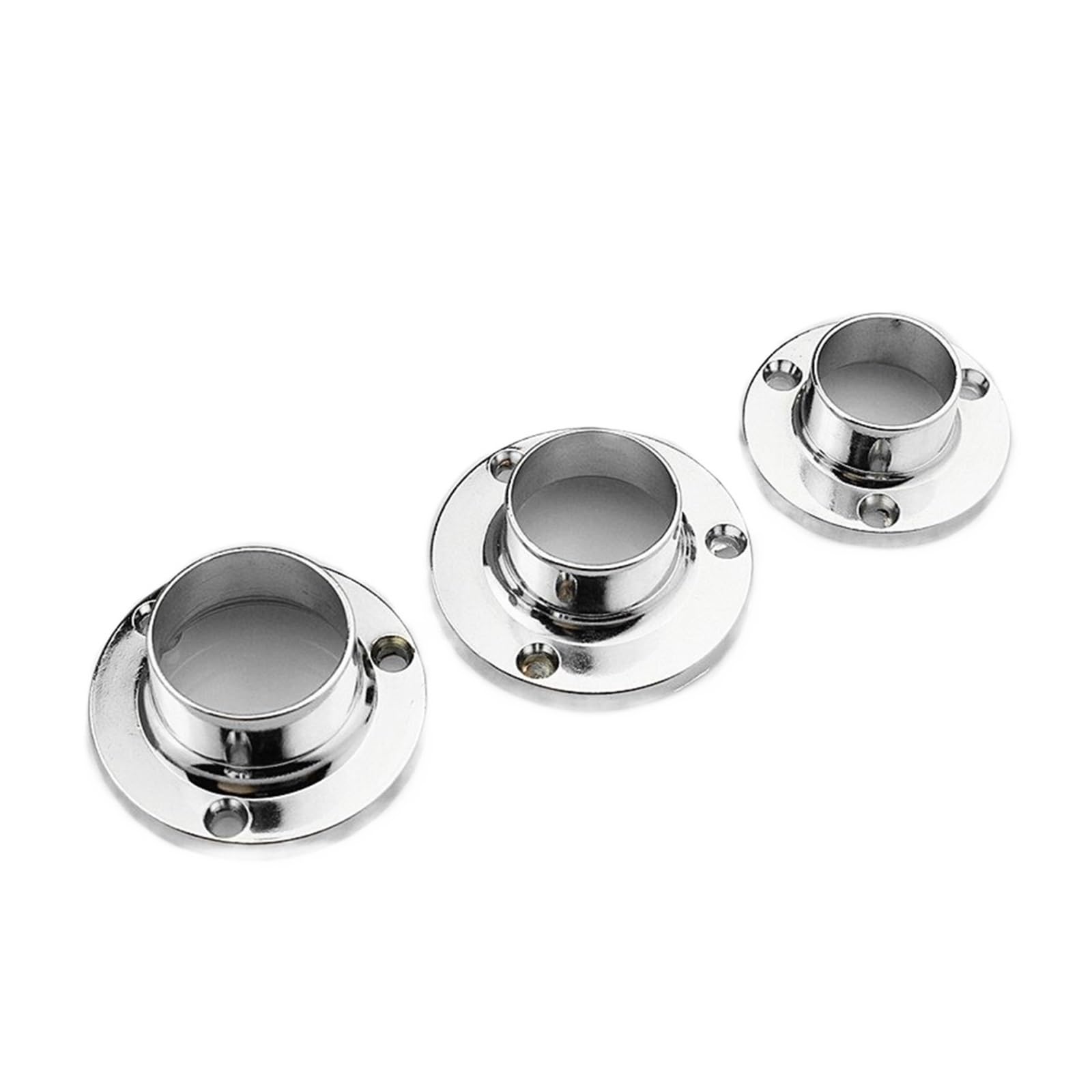 Ugzpwqlnx 22Mm Stainless Steel Pole Socket Flange Rod, Stainless Steel Closet Flange Rod Seat Hanger Pipe Bracket 2Pcs(22Mm)