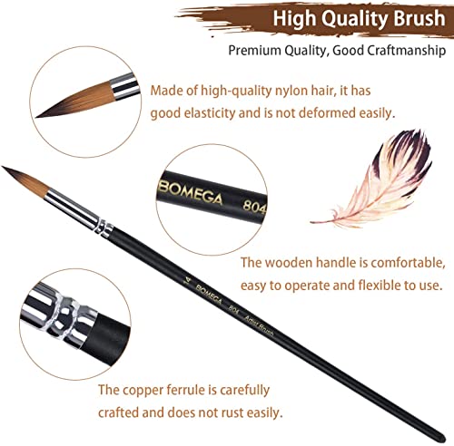 Watercolor Paint Brushes Professional,Water Color Brushes Round 9Pcs Paint Brushes For Watercolor,Oil,Acrylic Painting,Suitable For Adults,Long Handle #TOP4