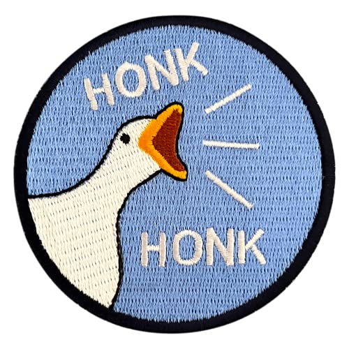 Urbanski Patch Honk Honk kreischende Gans angry Goose zum Aufbügeln 7,3 x 7,3 cm | Aufnäher Applikation Bügelbild