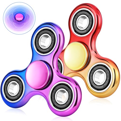 Gigilli Fidget Spinner 2 Pack, Anxiety Fidget Spinners for Kids 8-12, Sensory Fidget Toys Stress Relief, Party Favors Birthday Gifts, Christmas Stocking Stuffers Classroom Prizes for Kids Teens Adults