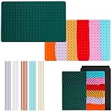 2 Stück Sensorik Activity Board Montessori Spielzeug,Doppelseitiges Aktivitätsbrett mit 20 Silikon Strings und Reisetasche,Beruhigungsspielzeug für Kinder bei ADHD, Autismus, Stress(Grün,Bunt)