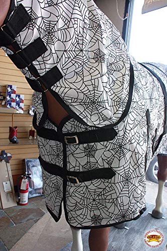 Image of Mesh Bug Fly Sheet for Horses with UV Protection - Spider Print by HILASON