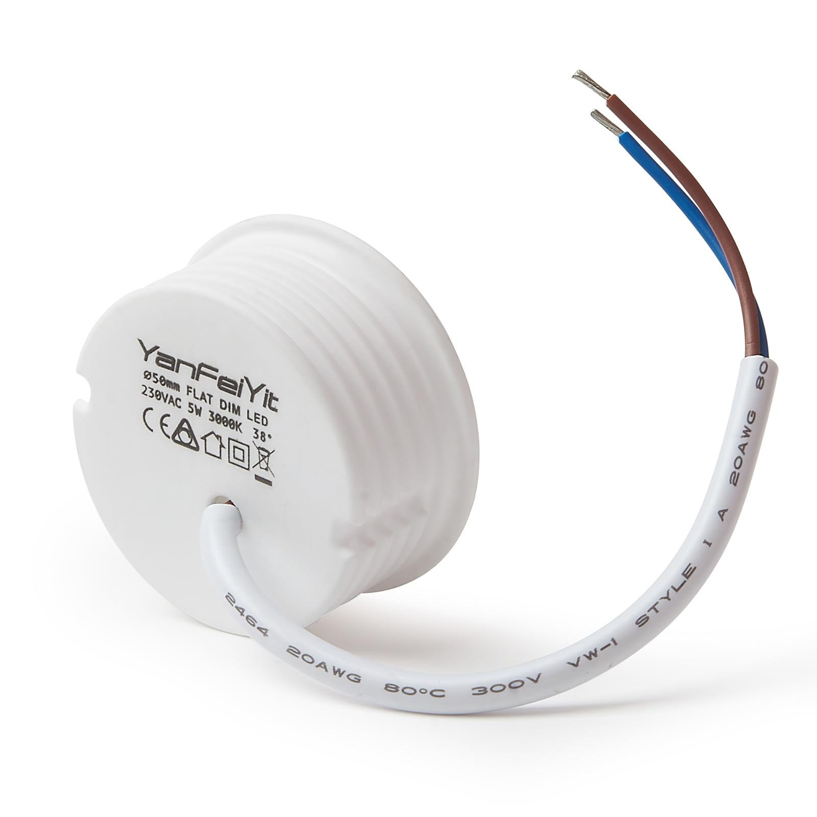 Spot Extra Plat Led Encastrable HCFEI Lot De 6 STEP DIM Modules LED 230V 5W Pour Spot Encastrable MR16 Blanc Chaud Remplacement GU10 50 Mm 120°Angle D' éclairage Ampoule Gu5.3 Led