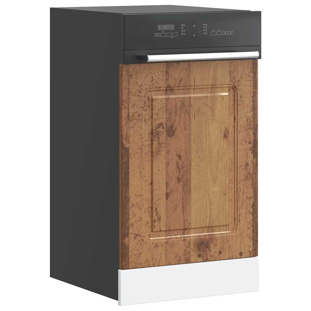 Panneau de lave-vaisselle aspect bois vieilli Kalmar 45x57cm pour habillage de cuisine haut de gamme