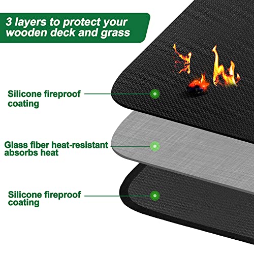 Indoor Fireplace Rug Fire Resistant 60 ×40 Inch, Hearth Rugs Fireproof Mats Fire Pit Mat for Wood Stove Fireplace, Protect Floor from Sparks Embers - Thumbnail 3
