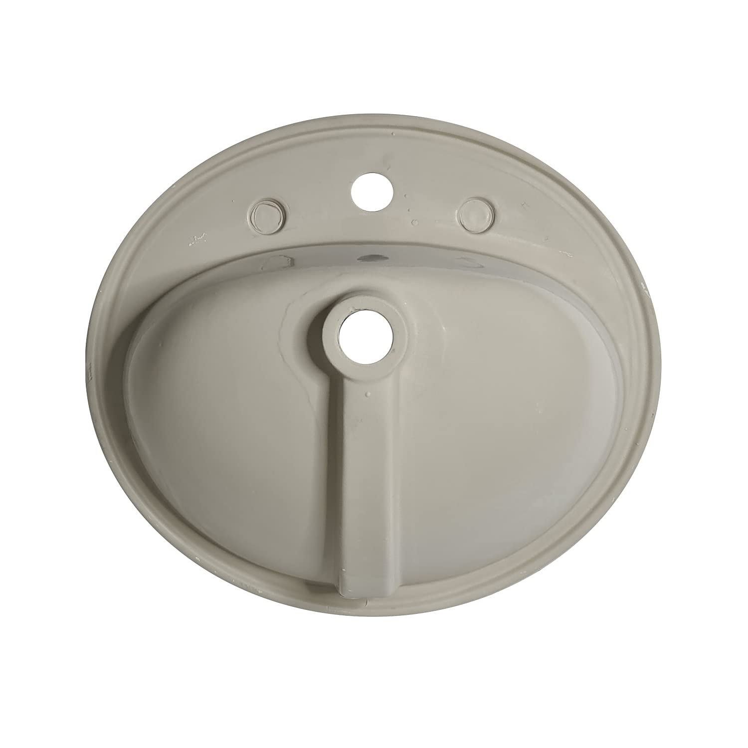 LAVABO Incasso TONDO Ceramica - Lavandino Soprapiano OVAL L. 57 x 48 cm Monoforo Pred. a 3 Fori