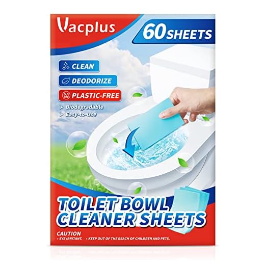 Vacplus Toilet Bowl Cleaners - Eco - Friendly 60 Sheets Toilet Bowl Cleaner Strips, Plastic-Free Toilet Cleaning Strips, Pre-Measured & Biodegradable Cleaning Stips, Efficiently Remove Stains & Odors
