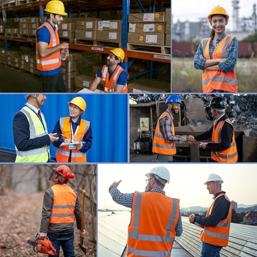 Image of XPCARE Reflective Safety Vests For Women Men, High Visibility Security Vest Pockets and Zipper Front Construction Work Vest