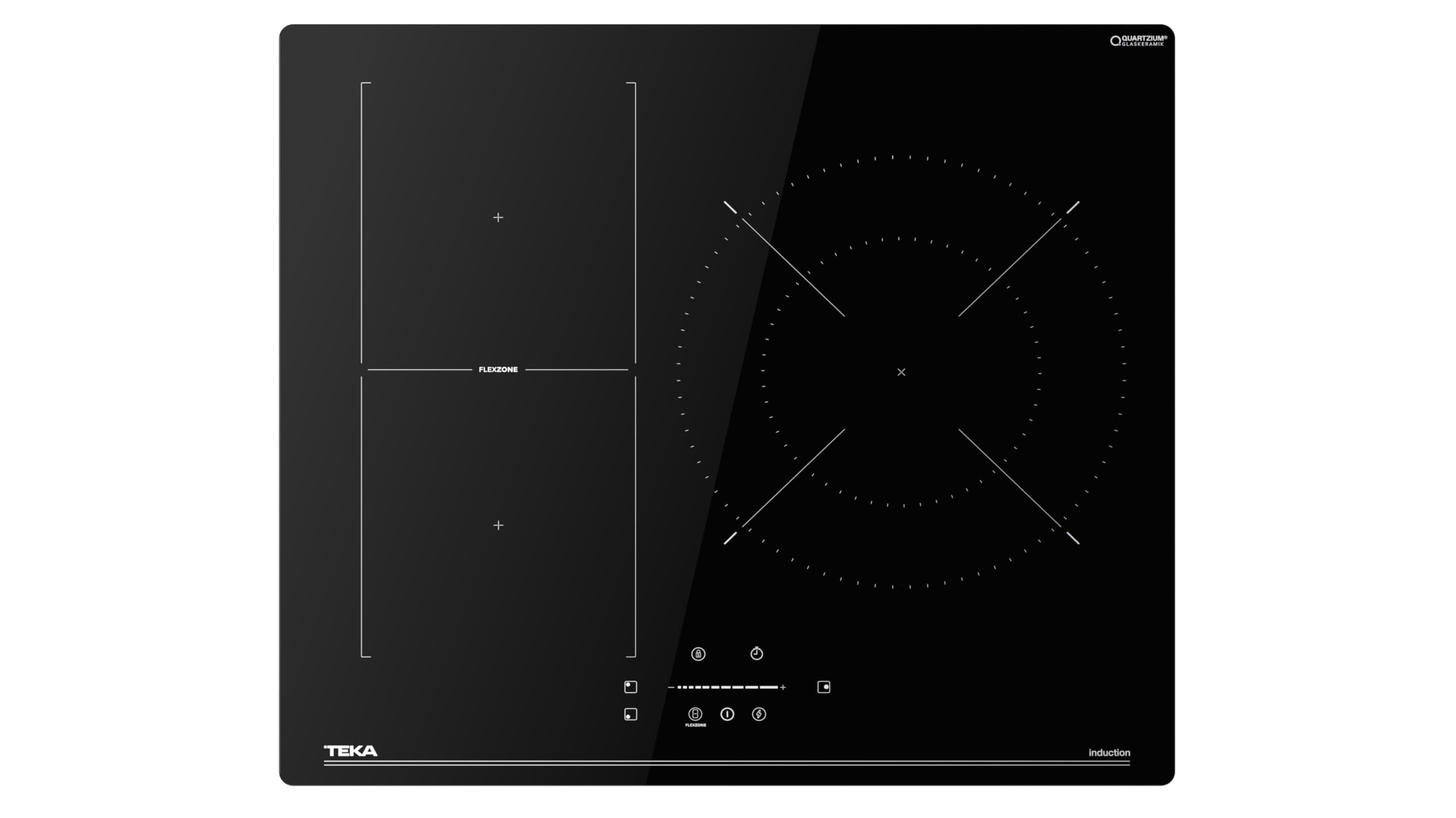 TEKA Placa Inducción Flex 60 cm, 3 Zonas de Cocinado, Touch Control MonoSlider, Función Power Plus, Seguridad Auto Lock, Vidrio Cerámico Acabado Redondeado, IBF 63210 SSM BK