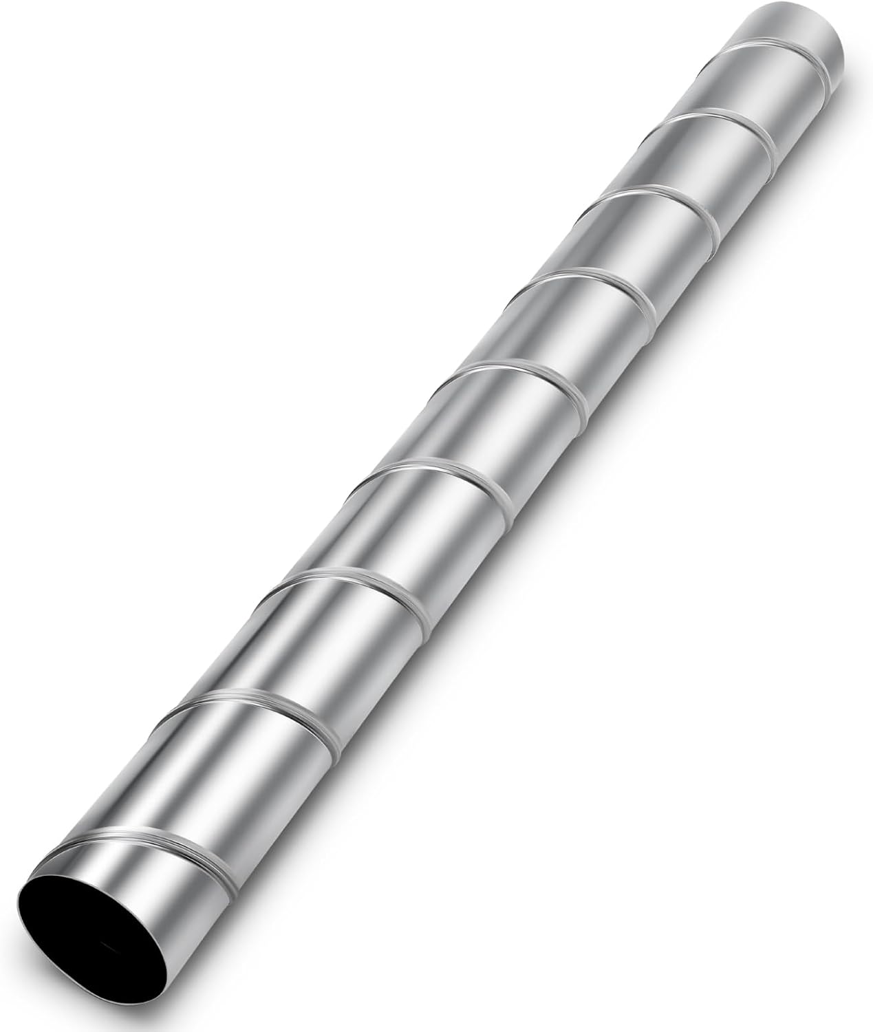 Blulu 1 Pcs 4'' Inch Round Spiral Air Duct 45 Inch Long Threaded Metal Duct Galvanized Steel Dryer Vent Hose Extension for Home Industrial 1 45 Inch Long