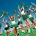 Teyva Daily 12 Set Team Spirit Accessories for Cheerleading Cheer Megaphone Pom Poms and We're #1 Fan Foam Finger Cheerleader Gifts for Sports Events Football Baseball Cheering Supplies (Green)