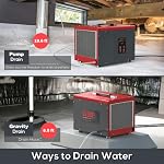 Abestorm Commercial Dehumidifiers with Pump and Hose, Compact 70 PPD Crawl Space dehumidifier, up to 1,000 sq. ft, Auto Defrost, Memory Starting