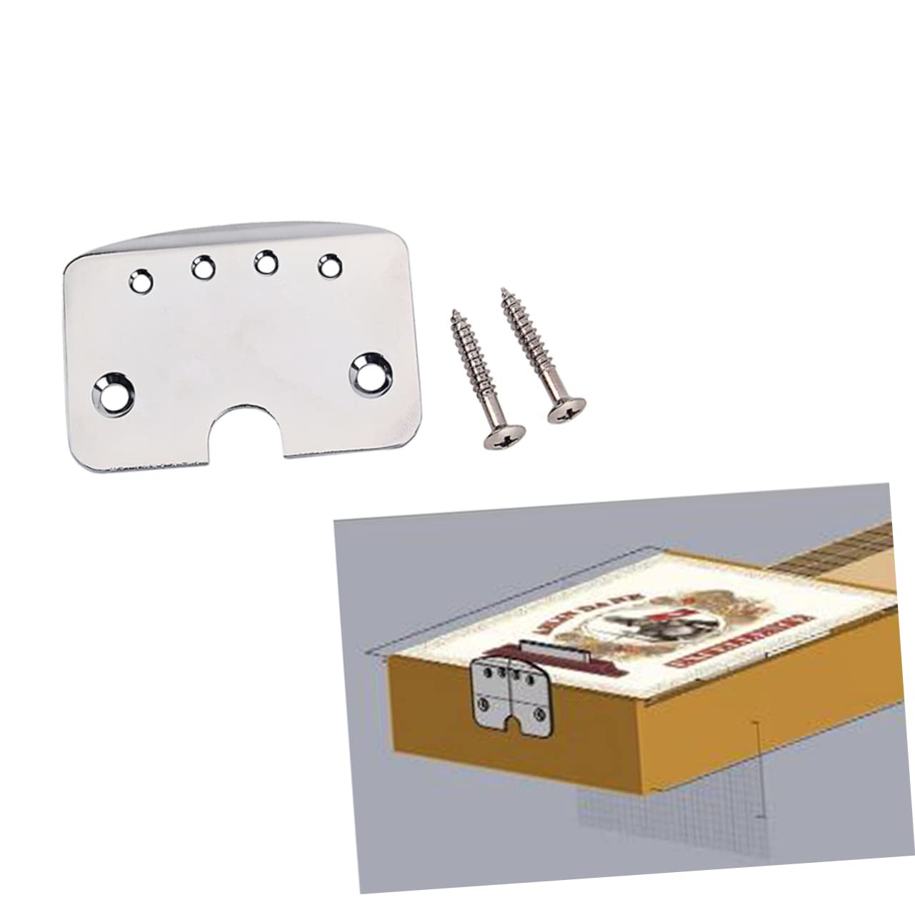 Abaodam 3sets Guitar Tailpiece Electric Guitar Chrome Parts Mounting Screws Box Tailpiece 4string*3