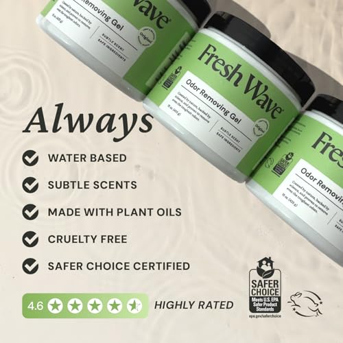 Image of Fresh Wave Odor Removing Gel, 15 oz. - Odor Absorbers for Home, Safer Odor Relief, Natural Plant-Based Odor Eliminator, Every 15 oz. lasts 30-60 Days, For Cooking, Trash & Pets