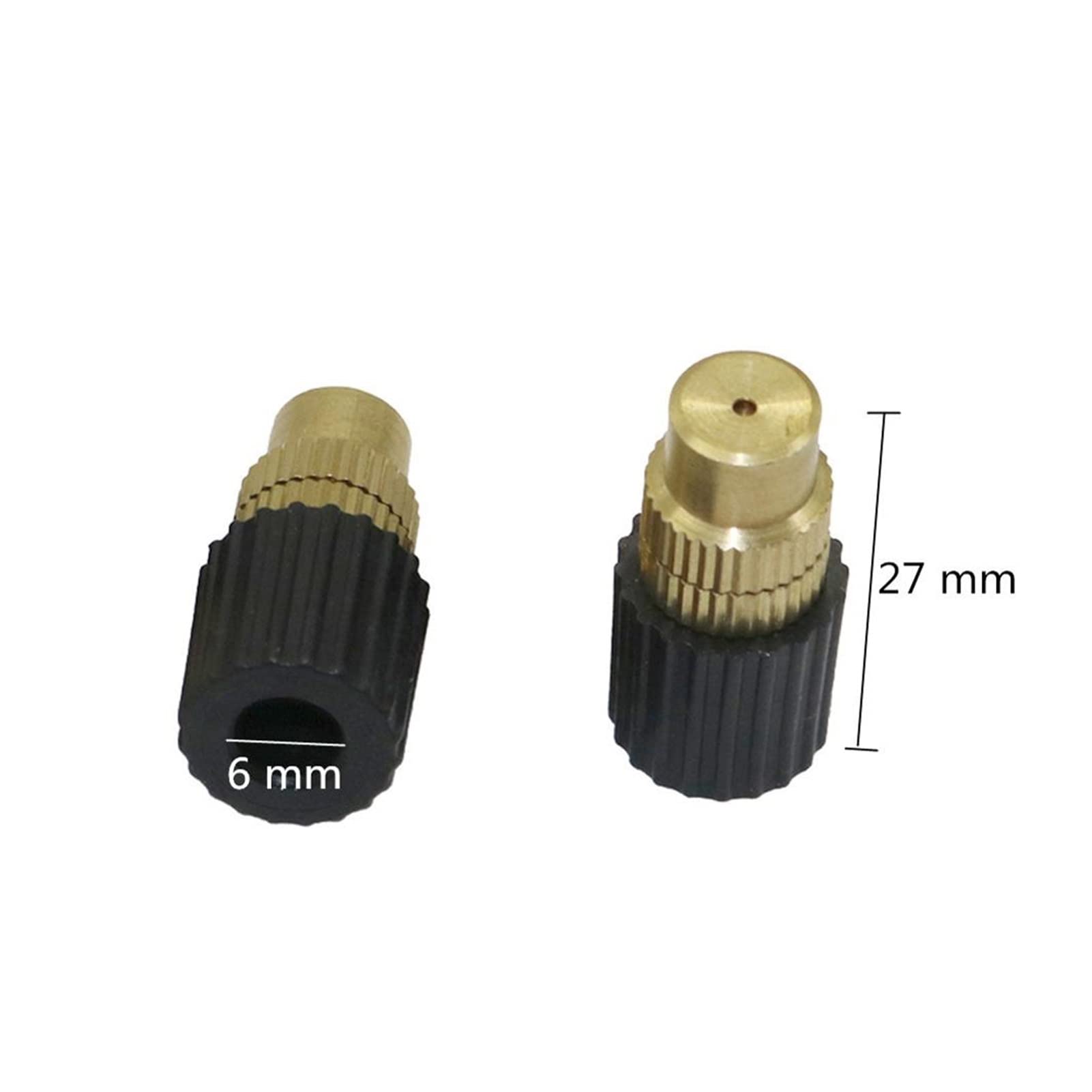 Gotero de riego for jardinería, boquilla atomizadora de latón ajustable de 6 mm, aspersor de riego agrícola for jardín, humidificación de enfriamiento, pulverizador de eliminación de polvo, 100 piezas