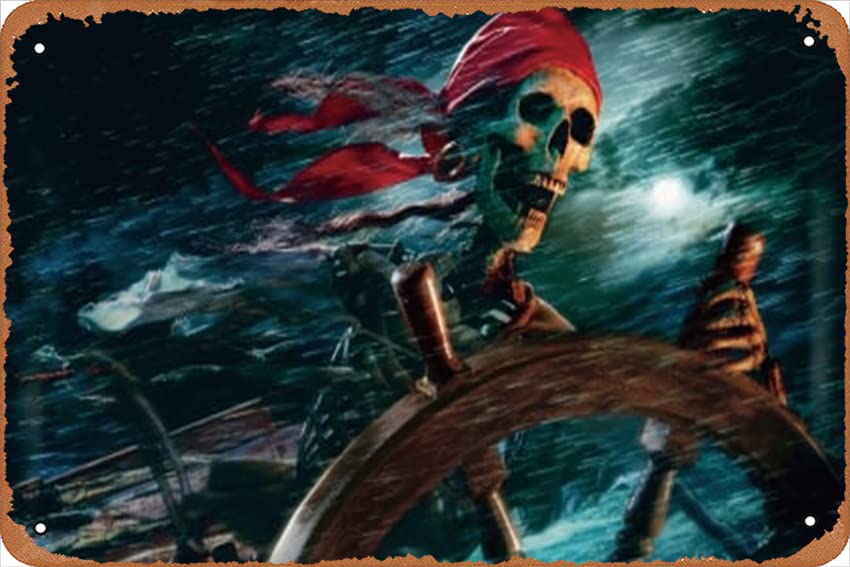 pirates of the caribbean Movie Metal Tin Sign Poster Vintage Metal Pub Club Cafe bar Home Wall Art Decoration Poster Retro 8x12 inches