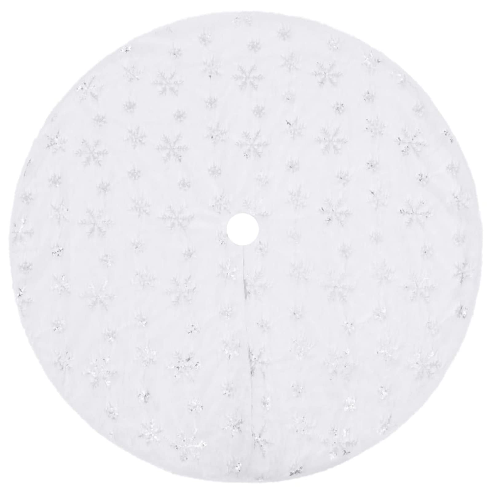 Homgoday Jupe de sapin de Noël de luxe blanche de 90 cm, imitation sapin de Noël avec support en métal, décoration d'intérieur ou d'extérieur