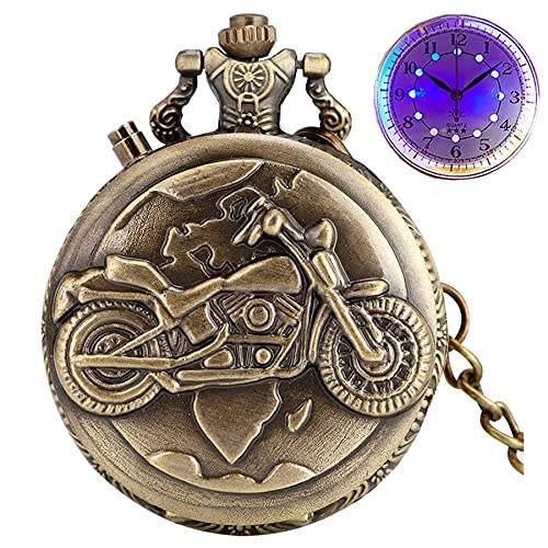 Bronze LED DialQuartz Pocket Watch Chain Carved Chain Pocket Fob Watch Gifts (B0BY5BBWSB) Amazon Price History, Amazon Price Tracker