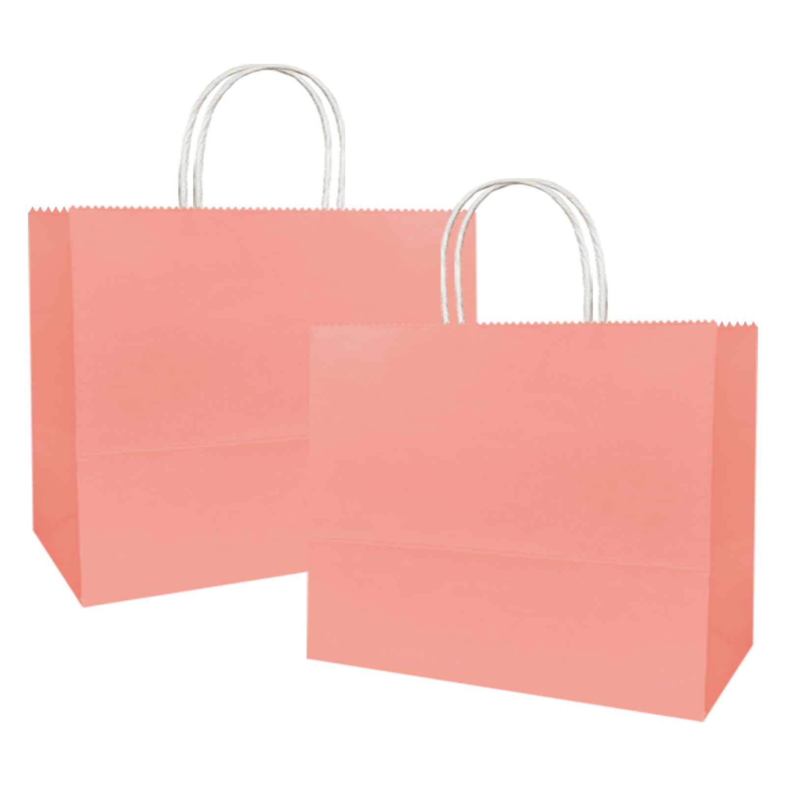 Weifeng 50pcs Paper Bags with Twist Handles, Pink Party Gift Bags