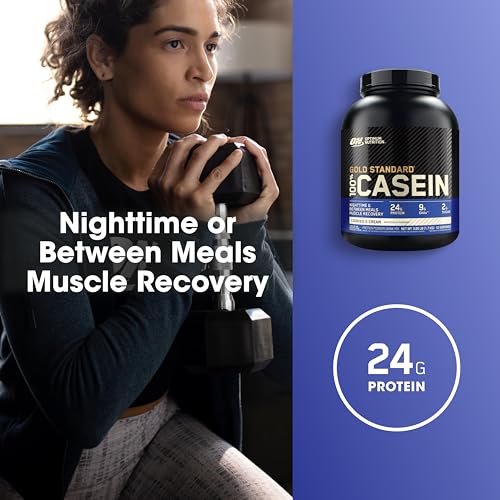 Image of Optimum Nutrition Gold Standard 100% Micellar Casein Protein Powder, Slow Digesting, Helps Keep You Full, Overnight Muscle Recovery, Cookies and Cream, 4 Pound (Packaging May Vary) | 24g of 100% Micellar Casein Protein Per Serving, Slow Digesting, Helps Keep You Full, Overnight Muscle Recovery, Easy Mixing