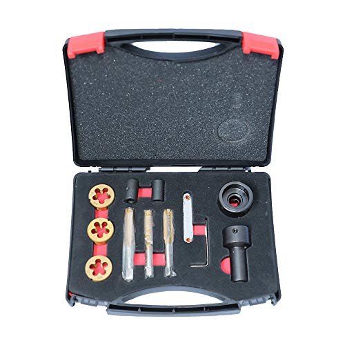 ourantools Metric Tap and Die-Set for Wheel Studs & Nuts with Storage Case, 12PCS Thread Repair Tool Kit (M12x1.25 M12x1.5 M14x1.5)