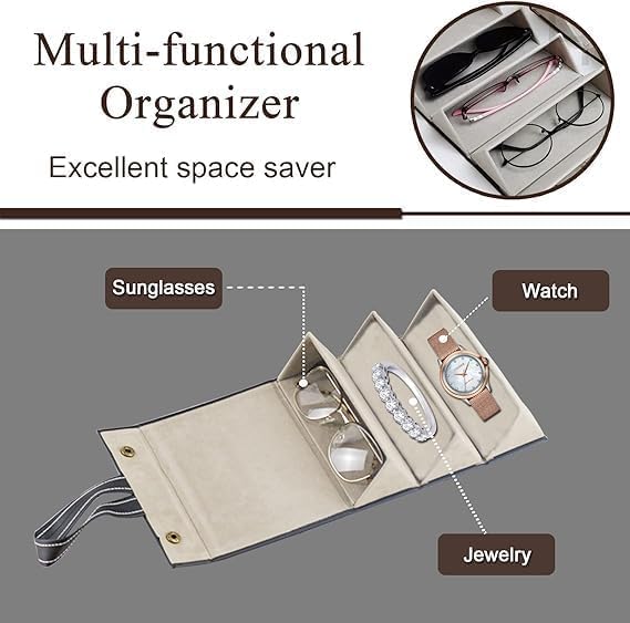 AP & ZP Sunglasses Organizer Box – Portable & Stylish PU Leather Spectacle Case for Men & Women 1