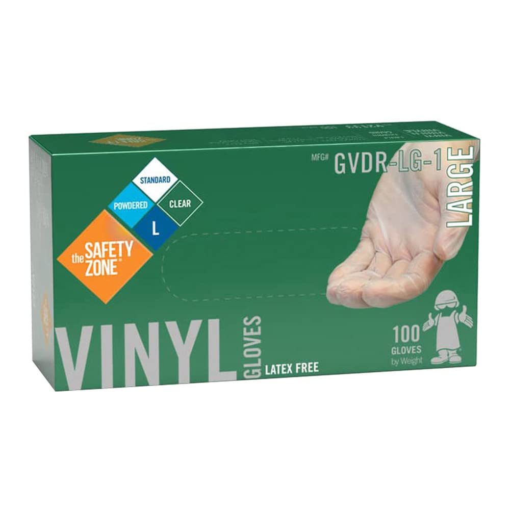 Safety Zone GVDR-L-1 Standard Powdered Glove, L g (Pack of 1000)