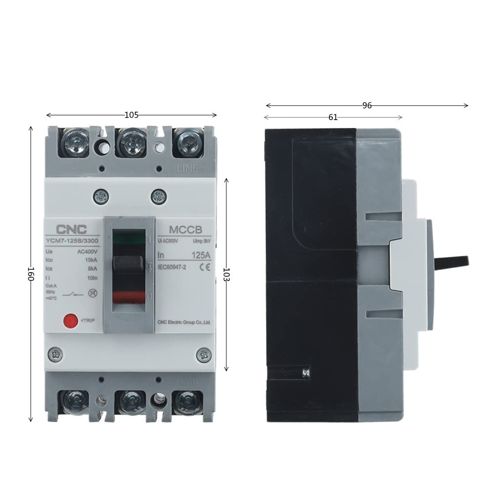 Interruttore Magnetotermico Differenziale 3P 125A AC400V 15kA MCCB interruttore di protezione solare del motore della cassa modellata(80A)