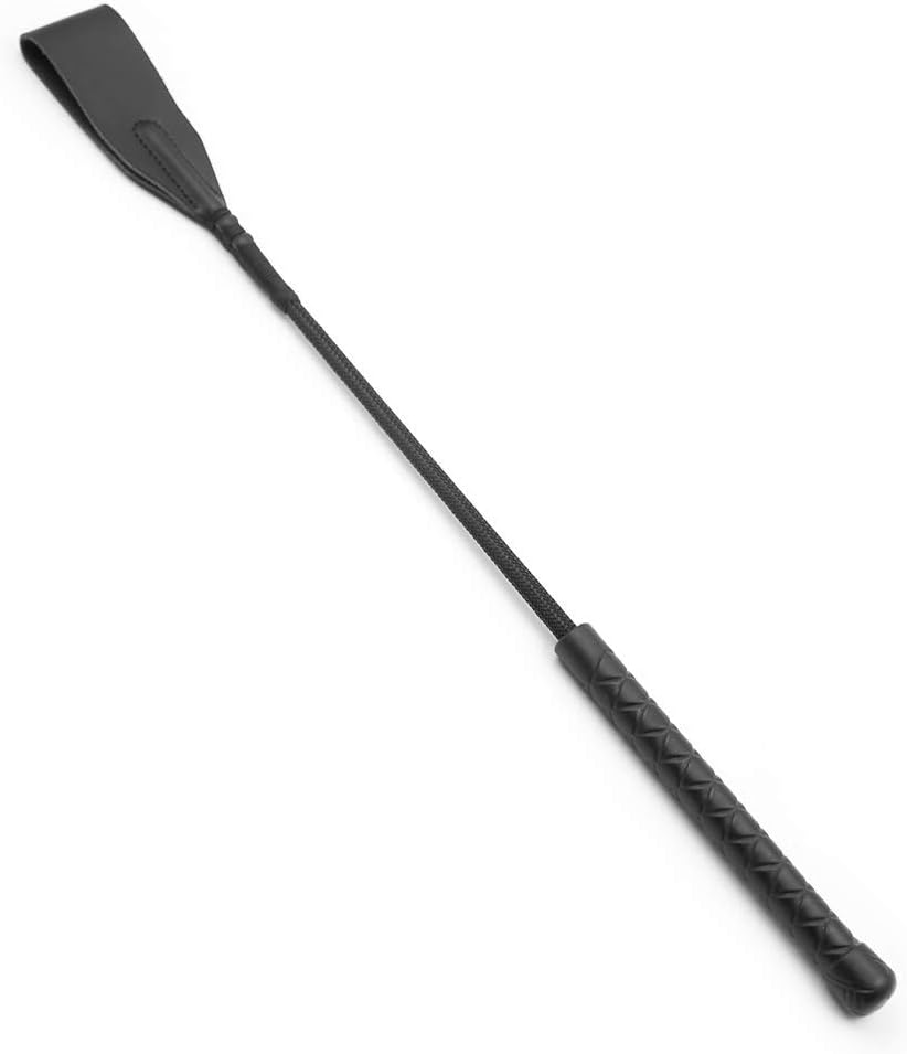 Leather Riding Crop and Riding Whip with Mesh Handle