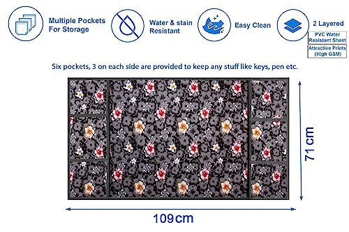 Image of Stylista Refridgerator top Cover Suitable for Samsung RR23C2F35DX /HL, 215 Liter Fridge, Dimension (WXD) 71x109 CM, Symmetric Pattern Grey