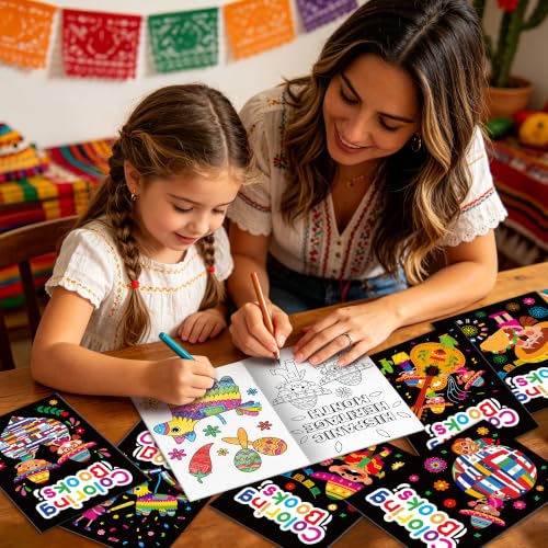 Image of Hispanic Heritage Month Mini Coloring Books for Kids DIY Party Favor | Bulk Latino American Themed Mini DIY Coloring Books for Kids Hispanic Heritage Month Party Supplies Goodies Bags Stuffer