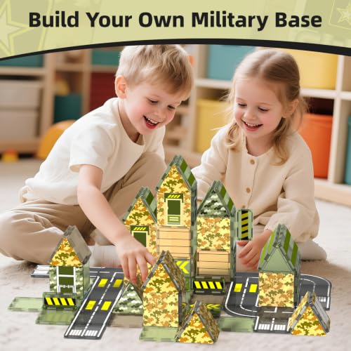 GobiDex Magnetic Tiles Army Toys Building Set for Kids Ages 3 - image 2