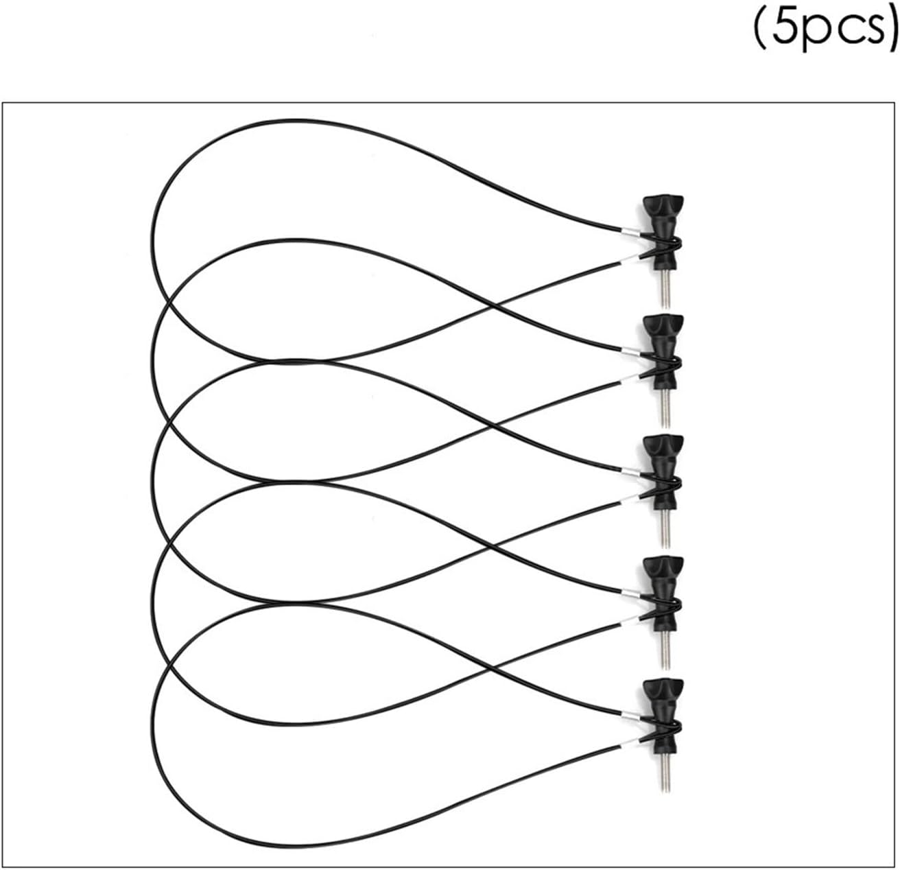 Gate Latch Cable Pull 5PCS 60cm Stainless Steel Black Lanyard for Metal & Wooden Fences