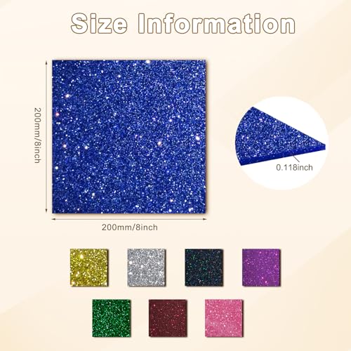 Image of Glitter Acrylic Sheets 1 /8 in Thick 8x8 Cast Sparkly Acrylic Sheets 3mm for Laser Cutting, Engraving, Invitation Blanks, Signs, Festival Decorations(8, Assorted, 8 inchx8 inch)