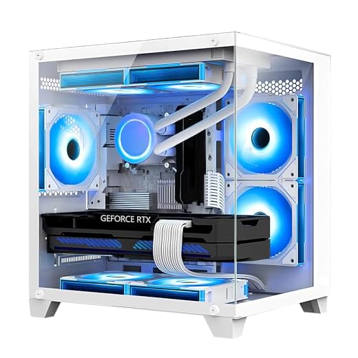 HOENGAGER Gaming PC Desktop - AMD Ryzen 7 5700X 3.4 GHz-RX 7600 8GB -32GB DDR4 RAM-1TB M.2 PCIE SSD-240 Liquid Cooler -WIFI &Bluetooth -RGB Fans-Win 11 Pro Desktop Computer-White