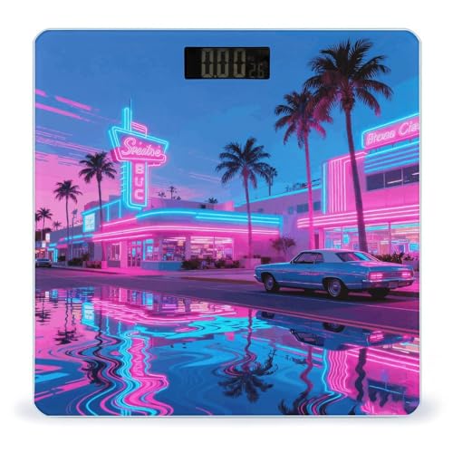 Balanza digital Vaporwave Street View para peso corporal miniatura 1