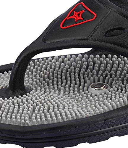 Image of Acupressure slippers for foot massage with magnetic Unisex-Adult (7, Black)