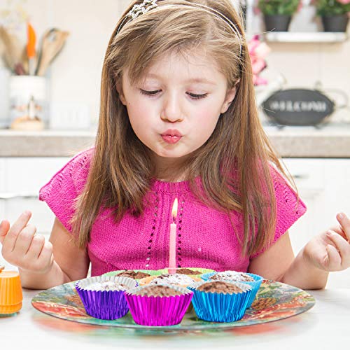 Image of Sumind 400 Pcs Mini Foil Cupcake Liners Holiday Baking Cups,10 Colors