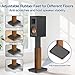 Height Adjustable Speaker Stands Pair for Studio Monitor & Bookshelf Speaker Stands-Wood Grain Floor Speaker Stands for Klipsch, ELAC, JBL, KEF, Edifier Surround Sound Speaker Stand Up to 50 Lbs