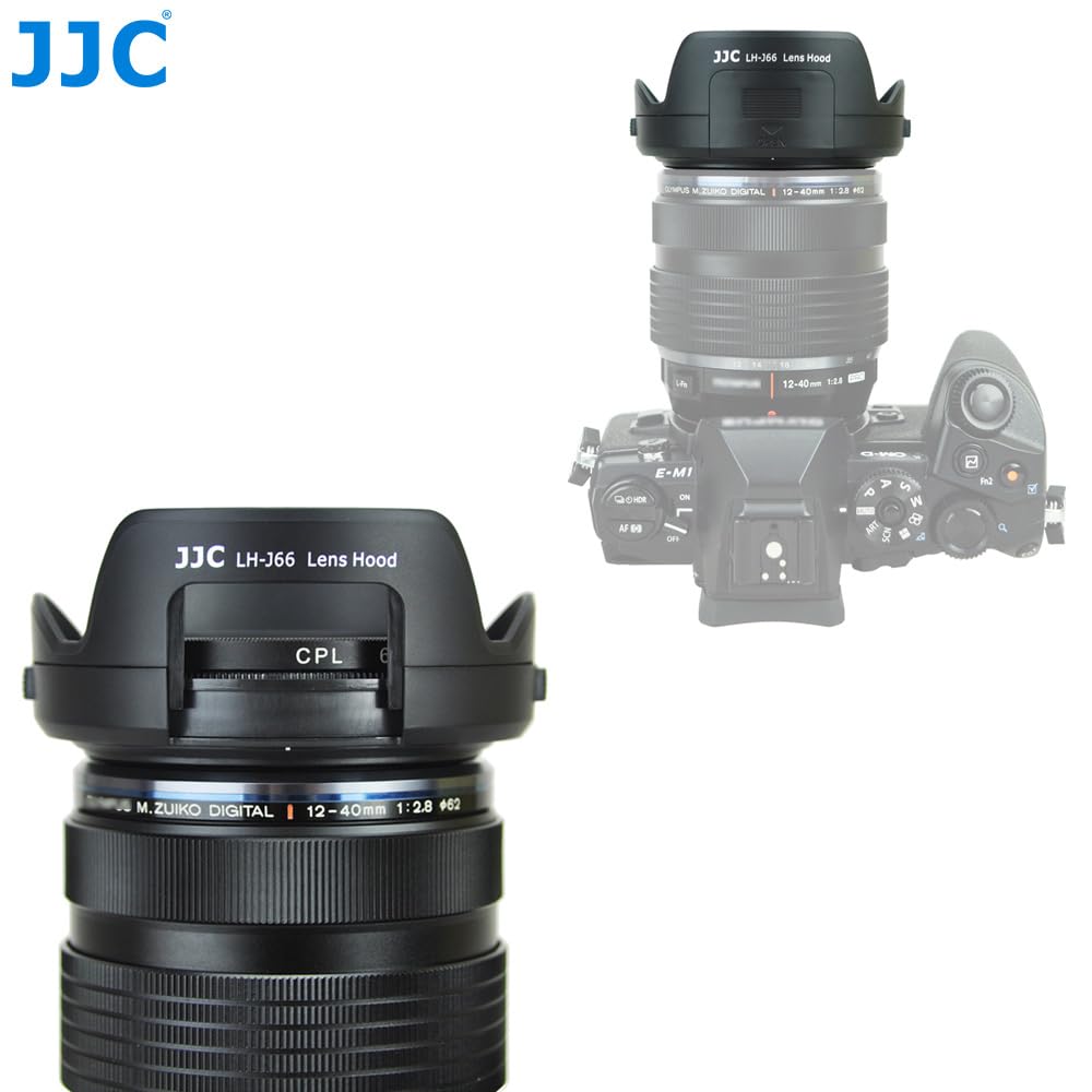 JJC Paraluce reversibile con finestra laterale, motivo tulipano, per Olympus M. Zuiko Digital ED 12-40 mm f/2.8 Pro, ricambio di Olympus LH-66, LHJ66BK