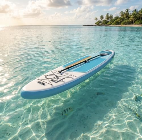 Image of Roc Inflatable Stand Up Paddle Board 10' 6 inch with Premium SUP Paddle Board Accessories, Wide Stable Design, Non-Slip Comfort Deck for Youth & Adults