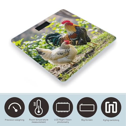 Báscula Digital de Vidrio Templado Rooster and Hen miniatura 3