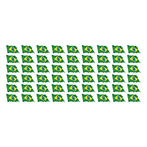 Juego de mini banderas - ondeando - 20x12mm - Brasil - Autoadhesivas - tatuajes de la bandera - para el coche, Oficina y Hogar - 54 piezas