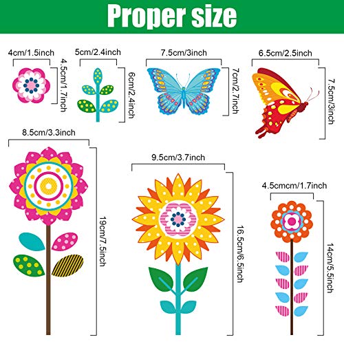 72 Pieces Large Size Spring Window Clings Flowers Butterfly Windows Clings Decals Anti Collision Glass Windows Stickers For Baby Shower Decoration Party Supplies #TOP1