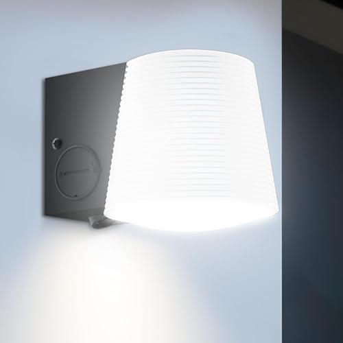 Lámpara para exteriores, luz híbrida de carga ACsolar para porche al aire libre, regulable, 3 CCT, sensor de movimiento PIR, 1000 lúmenes, luces